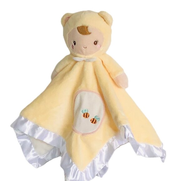 New w/ Tag Douglas Baby Lil Snuggler Yellow Baby Face Security Blanket Lovey - Picture 1 of 8